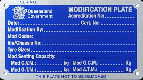 Queensland Modification Plate